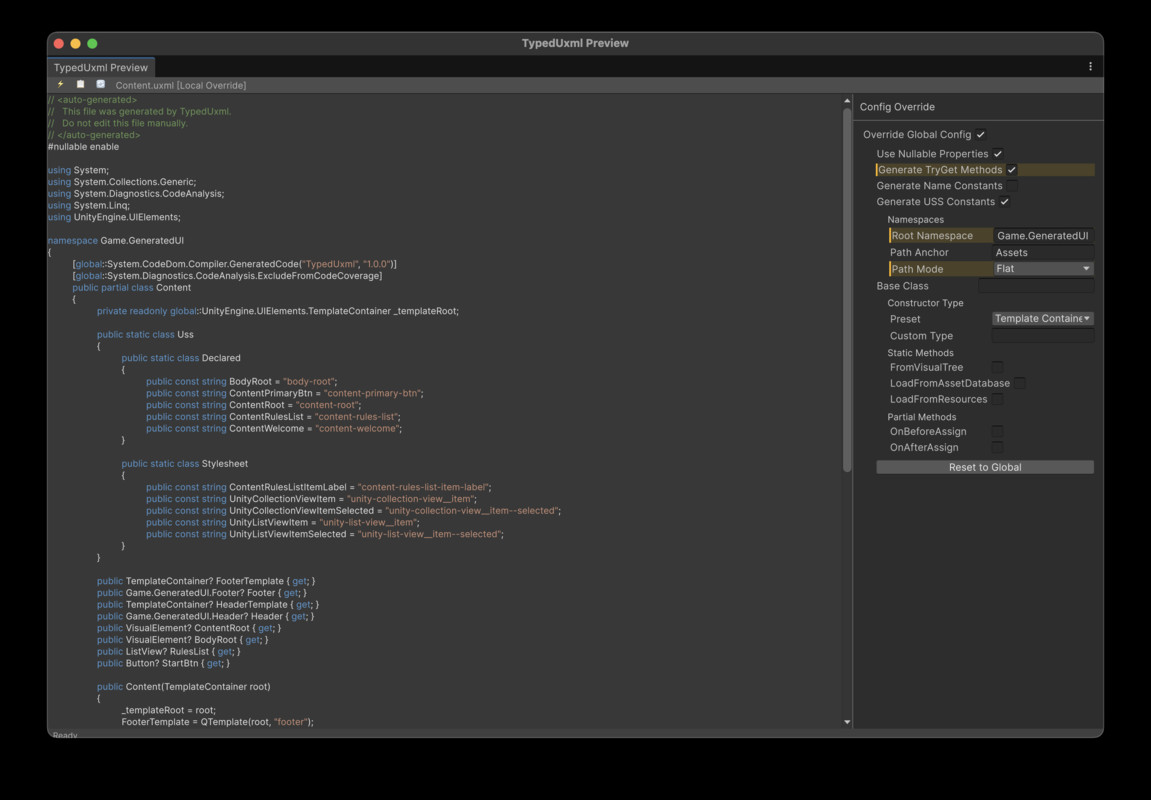 Typed UXML