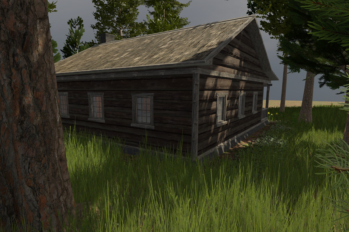 Wooden Log Hunting Cabin