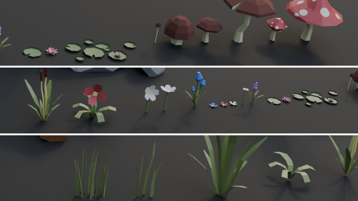 Low Poly Nature Pack -assets model