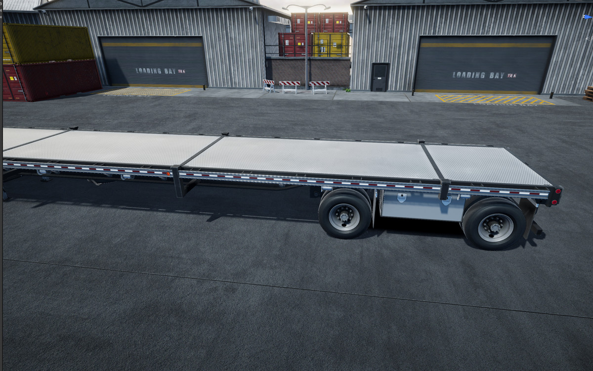Semi truck flatbed trailer