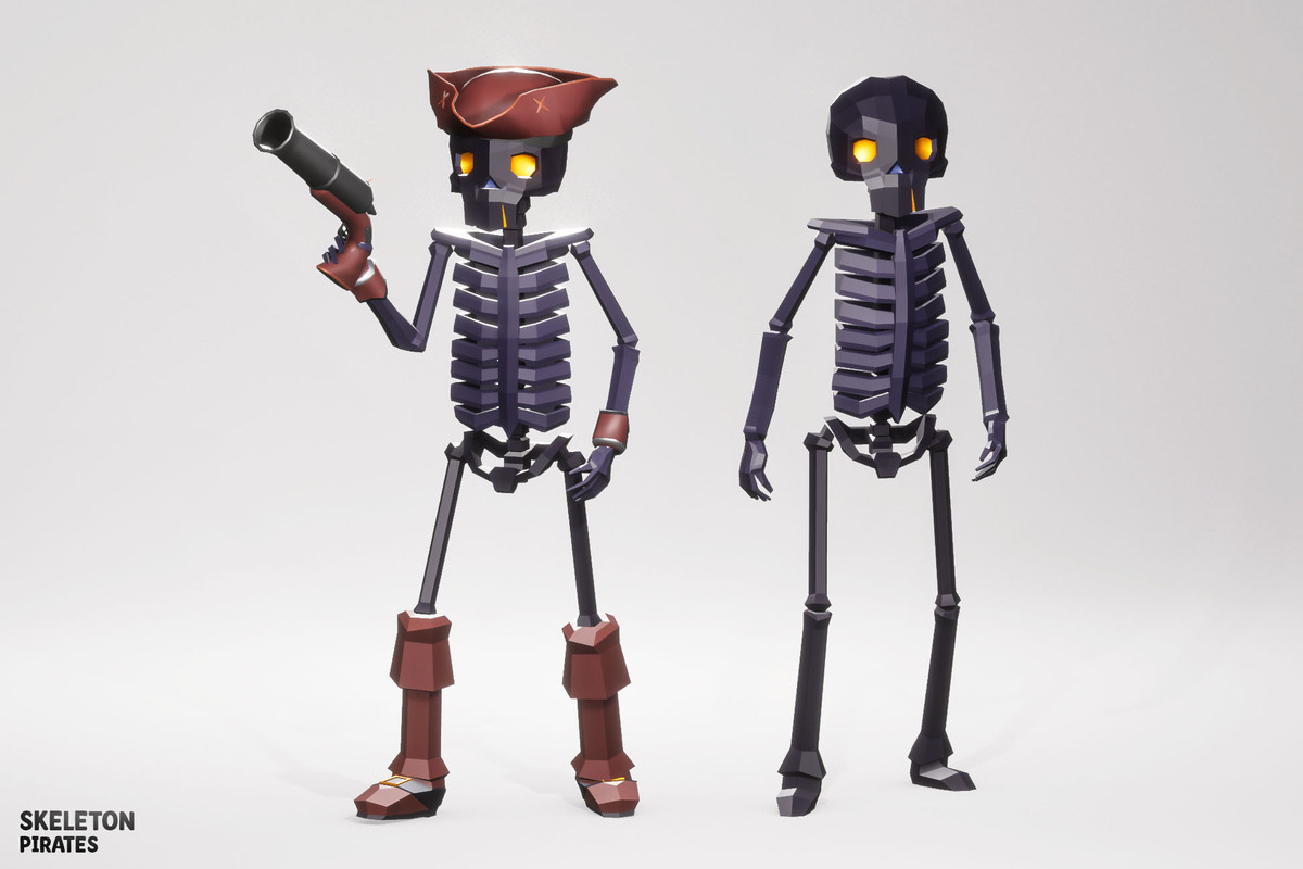 Low Poly Skeleton Pirates