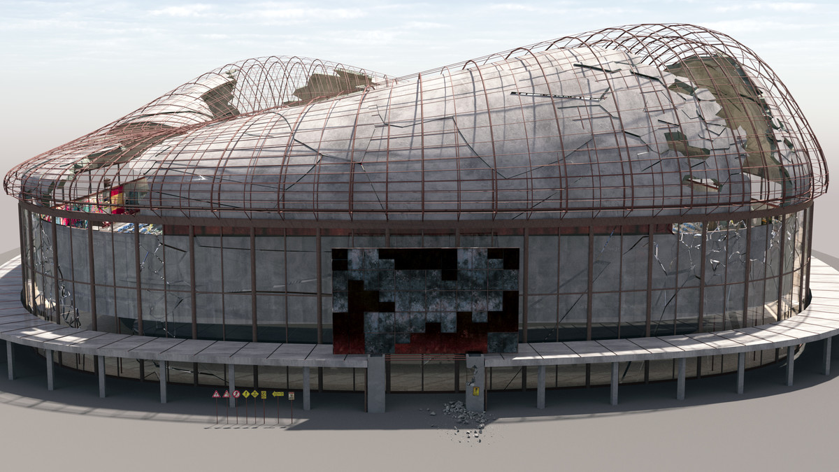 Abandoned Post-Apocalyptic Football Stadium - Modular Environment 3d Level