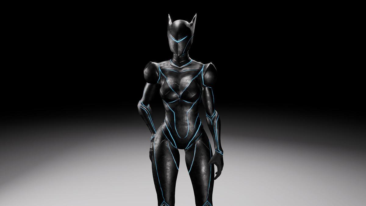 Cyber Sentinel – Stylized Sci-Fi Female Battle Character