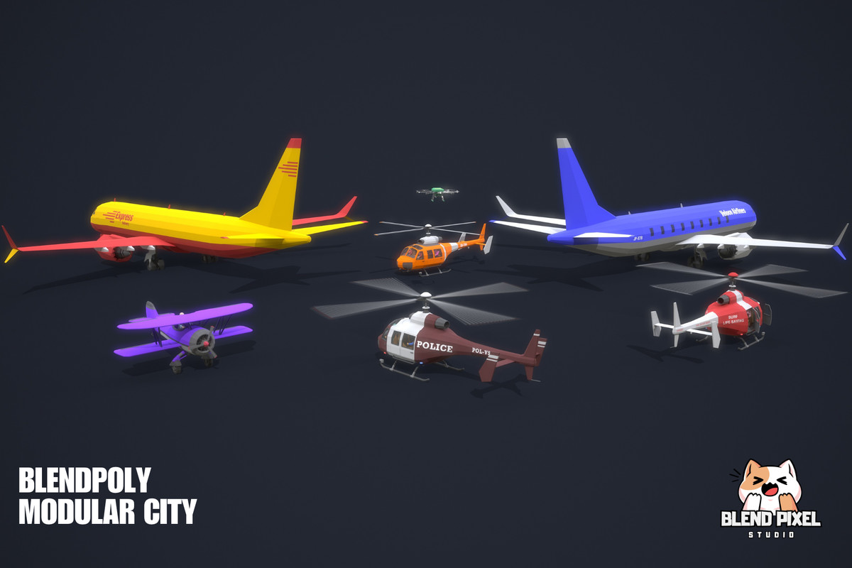 BlendPoly Modular City - Low Poly Assets