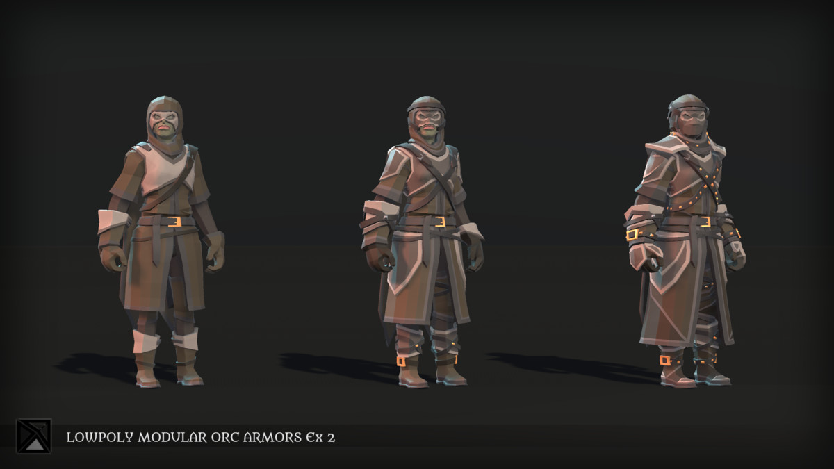 Low Poly Orc Modular Armors Bundle - LOWPOLY MEDIEVAL FANTASY SERIES