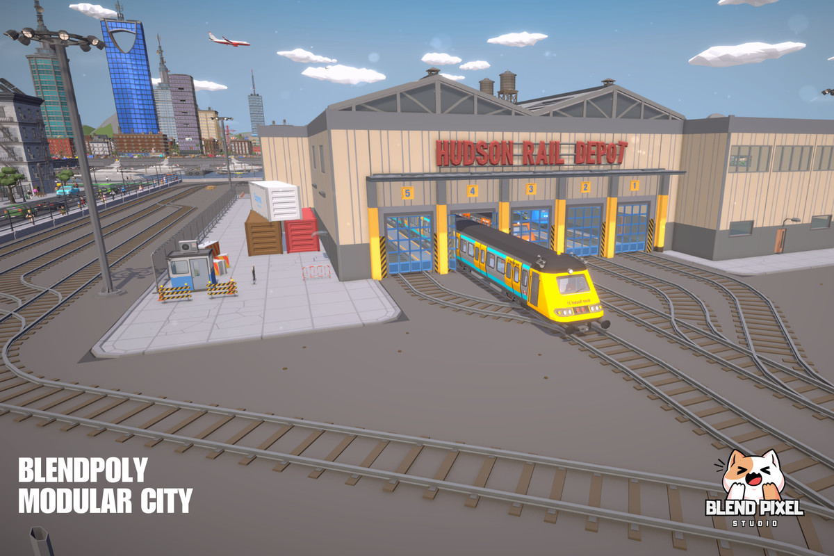BlendPoly Modular City - Low Poly Assets