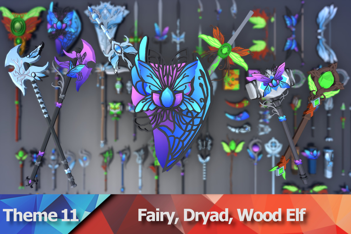 900 Low Poly Fantasy RPG Weapons - Ultimate 3D Pack
