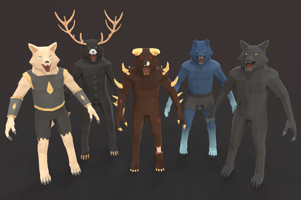 Low Poly Werewolf Pack