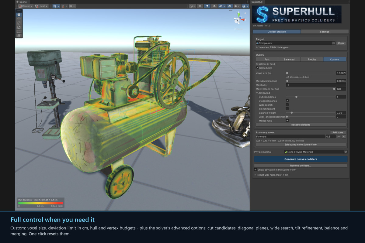 SuperHull: Precise Concave Physics Colliders