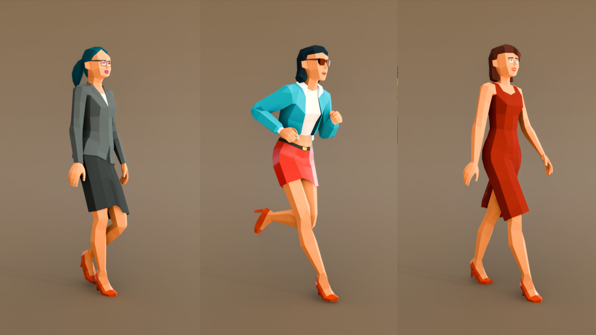 Modular Woman Ultra Low-Poly