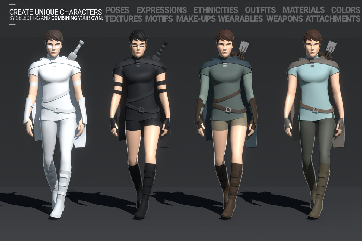 Polyquest Heroes: Warrior I Huntress