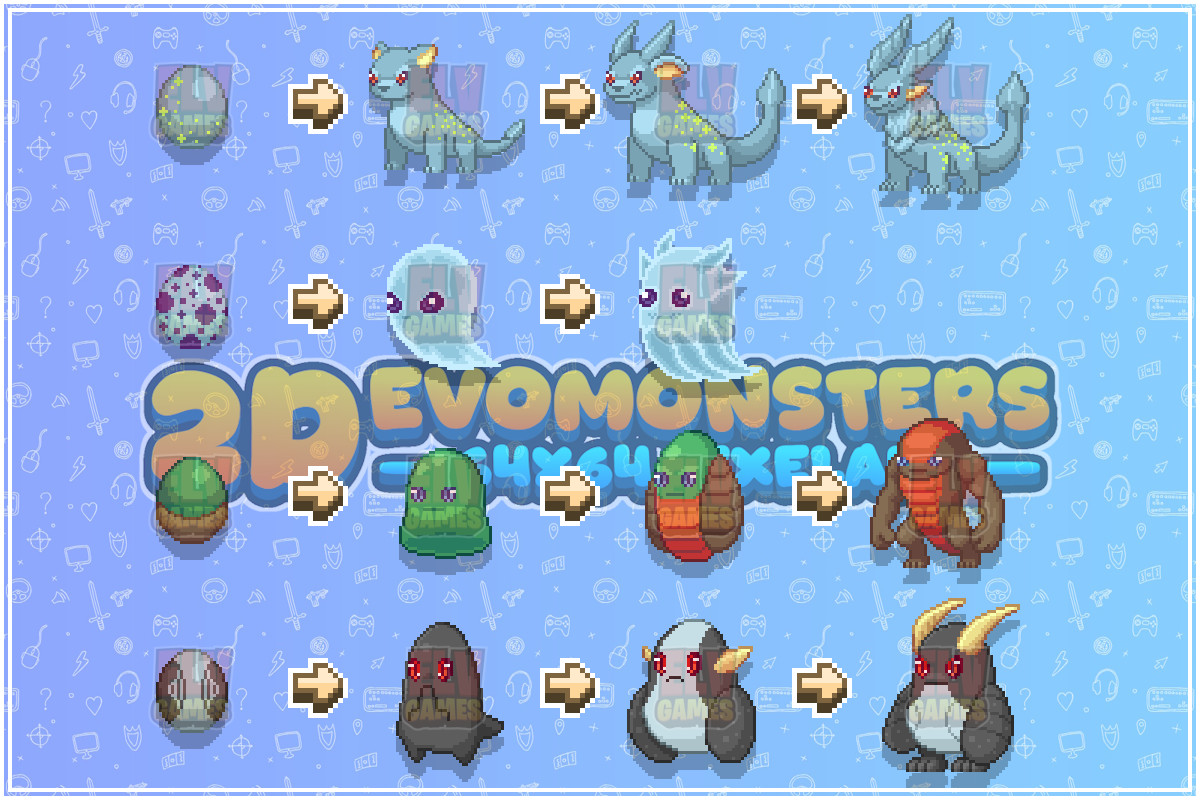 2D Pixel EvoMonsters Mega Pack