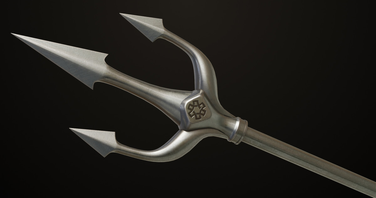 Medieval Trident 03 Silver URP HDRP Textures
