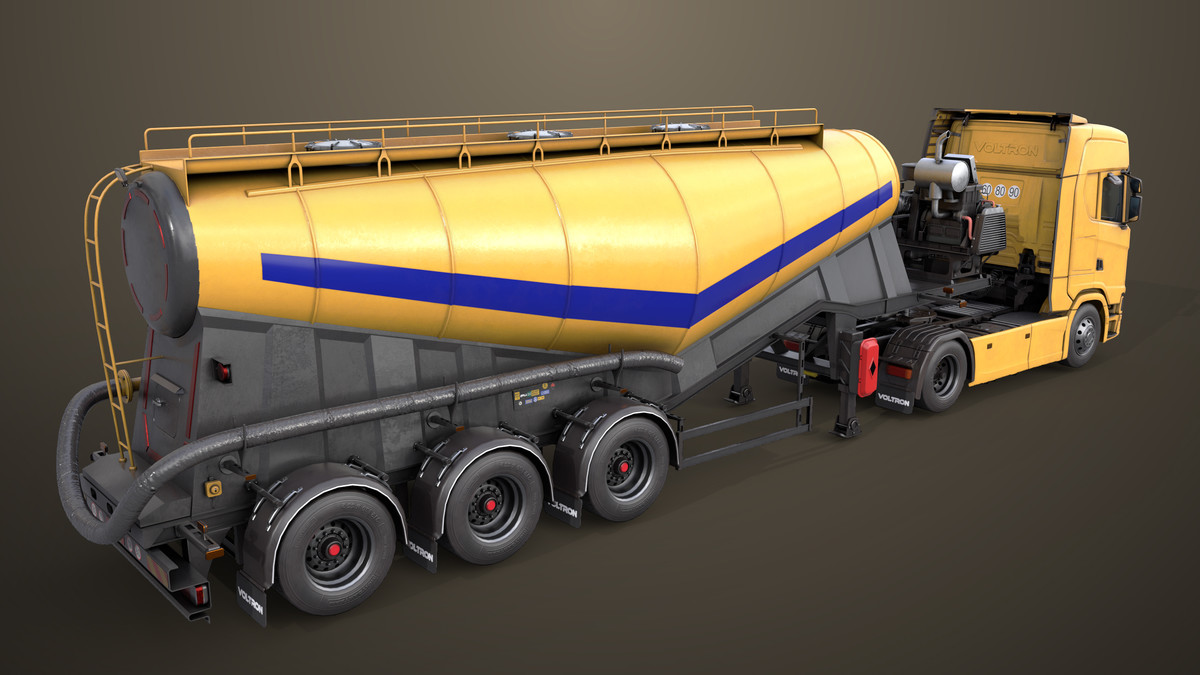 Chassis 06 Cement Trailer 01 Yellow