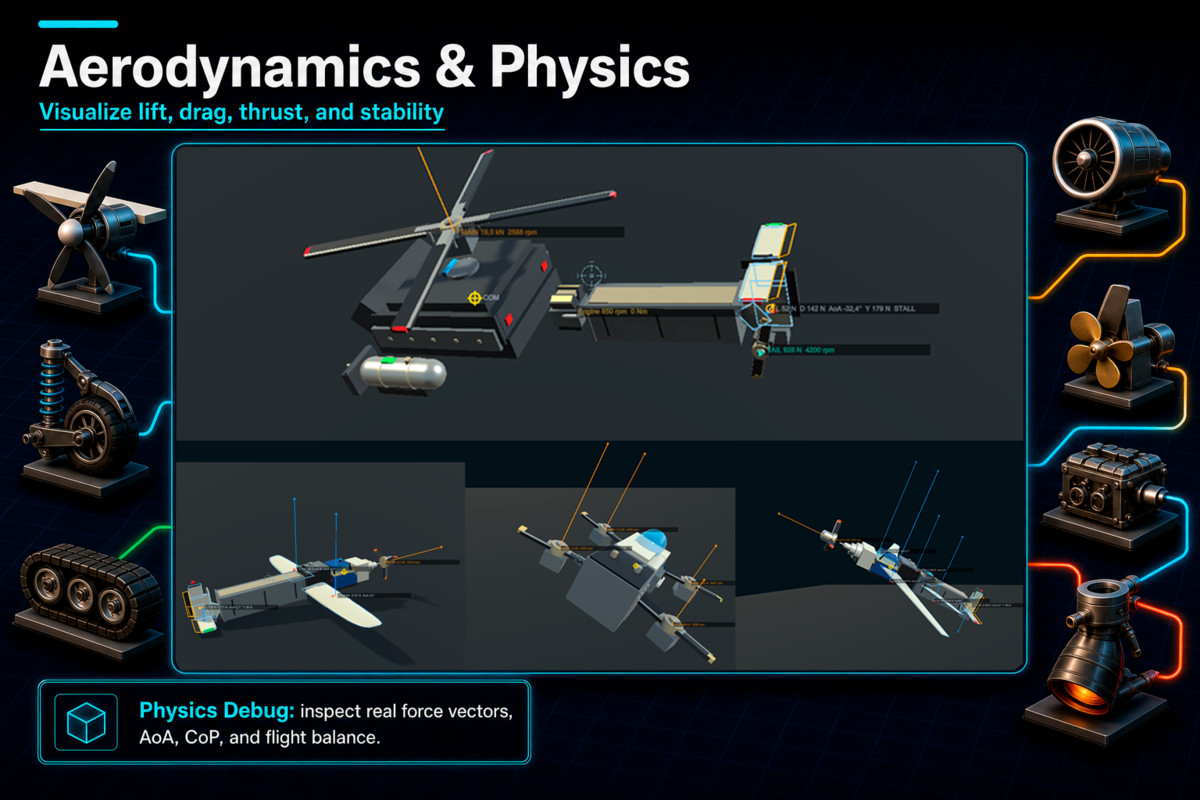 Modular Vehicle System: Vehicle Builder & Physics Toolkit