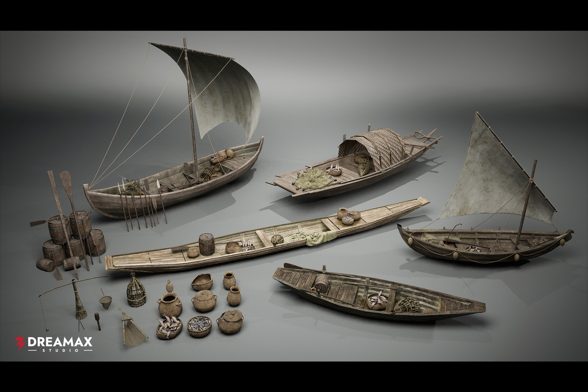 Medieval Fishing Boats Pack Vol. 2 – Fishing Tools & Traps
