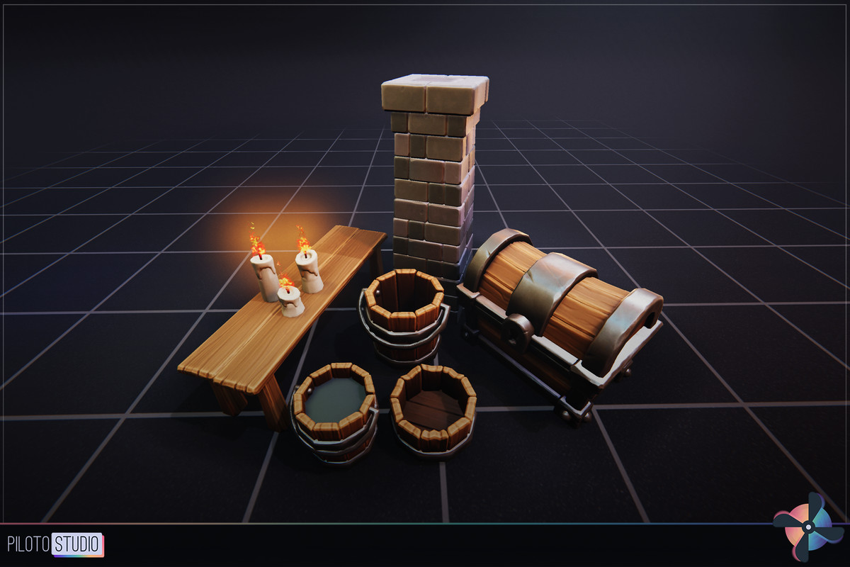 Mega Stylized PBR Environment Pack +500 Assets - Modular Houses, Water Shader