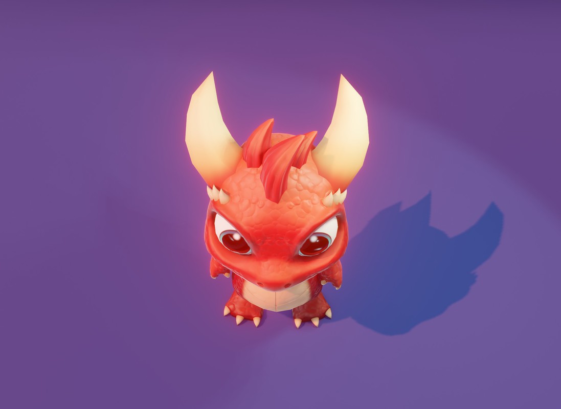 Cartoon Red Baby Dragon 3D Character With 5 Music Tracks & 36 Sound Effects