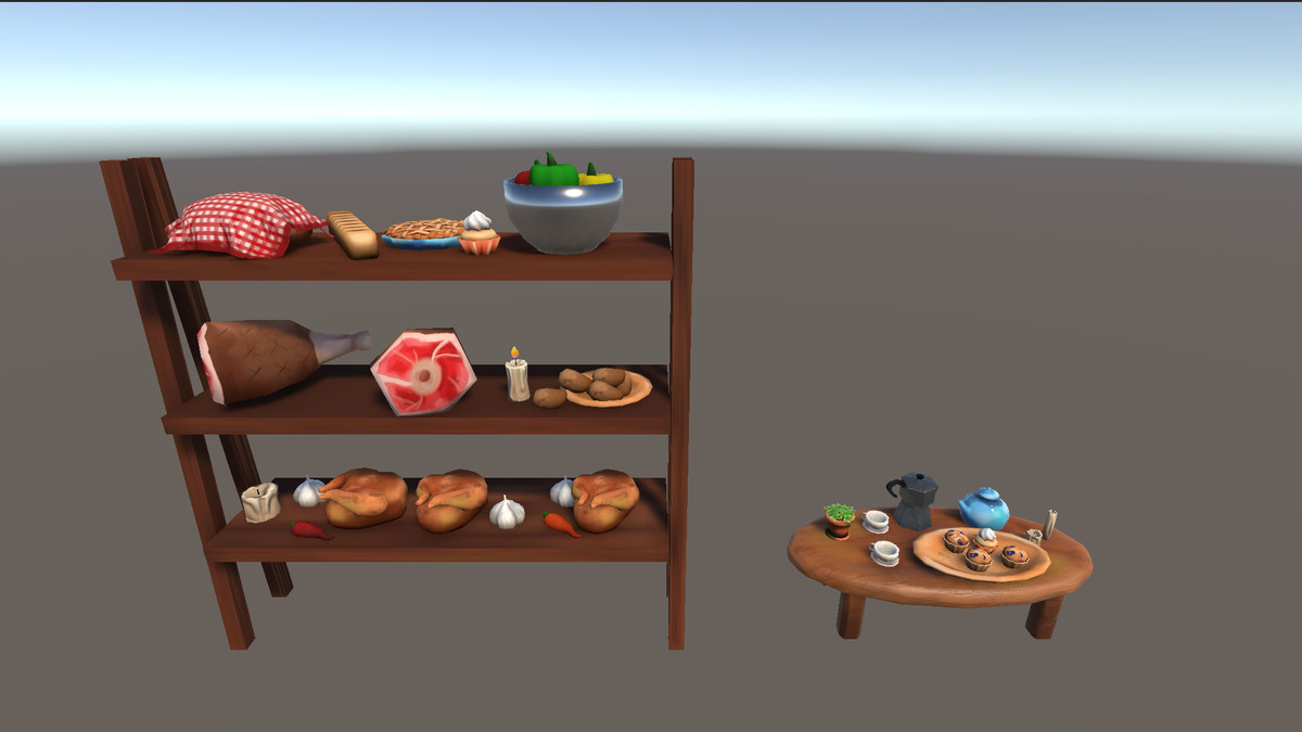 Stylized Hand-Painted Cozy Kitchen Props