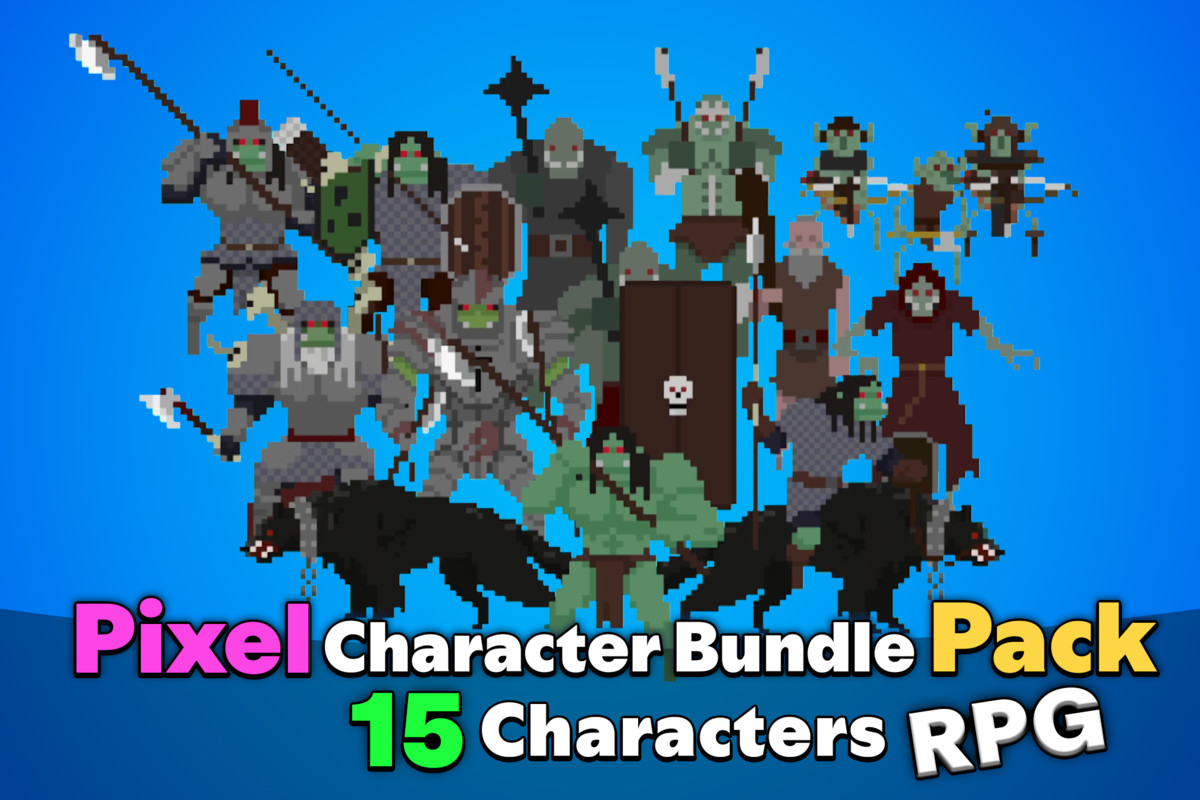 Pixel 2D RPG Character Mega Pack (Faction Orcs)