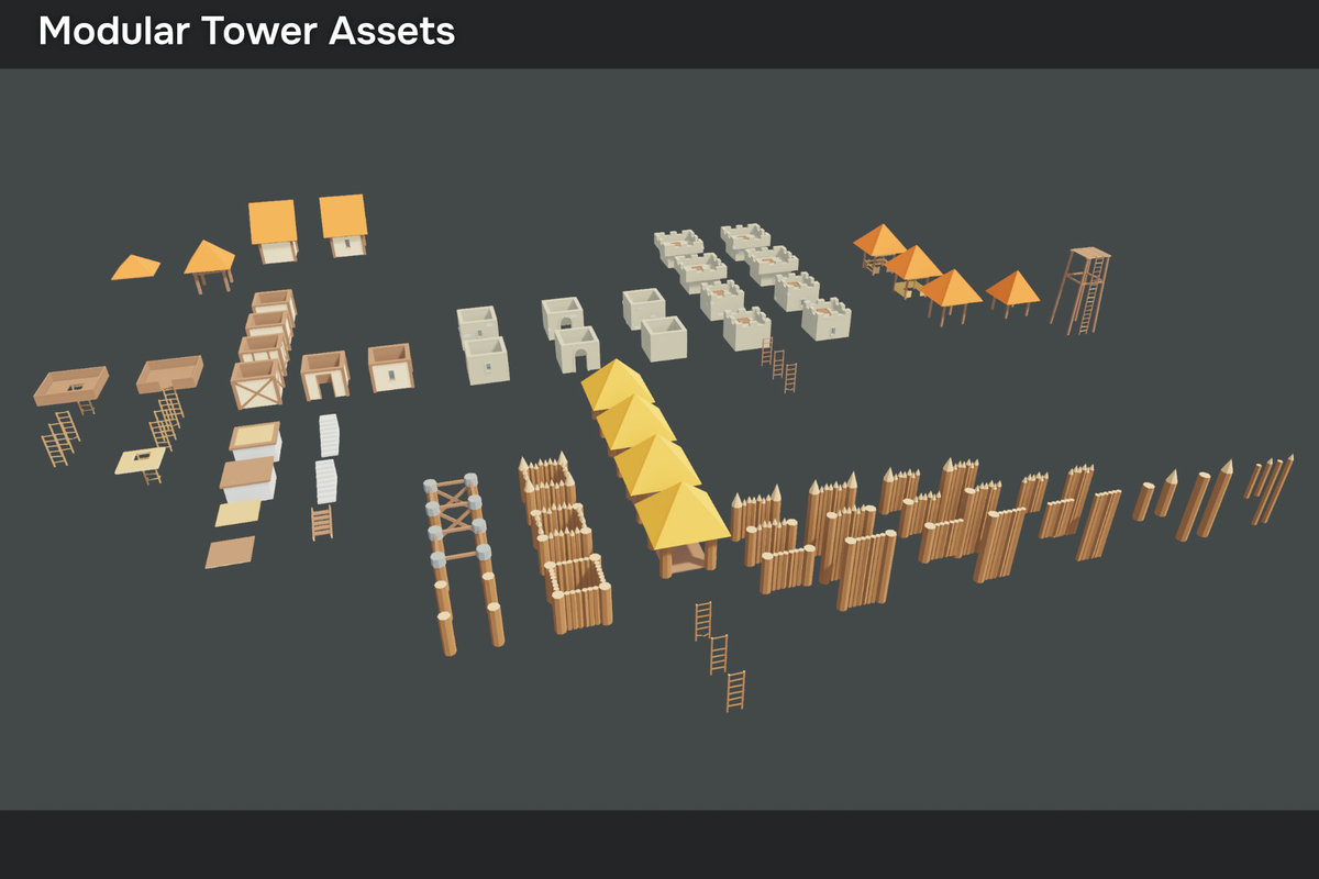 Low Poly Modular Medieval Buildings Pack