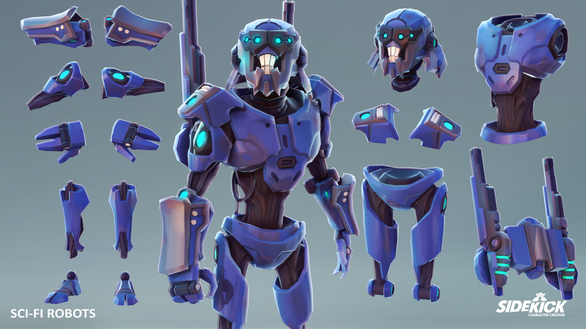 Sci-Fi Robots – Sidekick Modular Characters by Synty