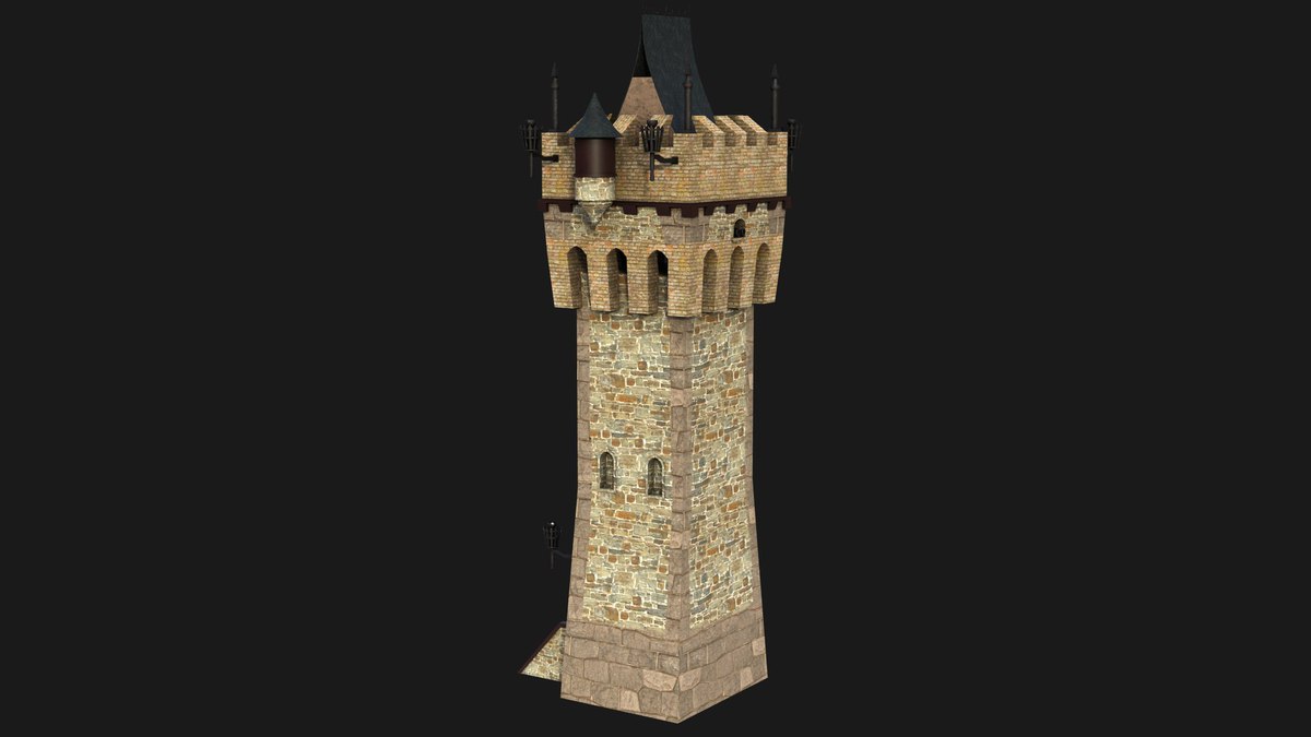 Castle Watch Tower 01 URP HDRP Textures