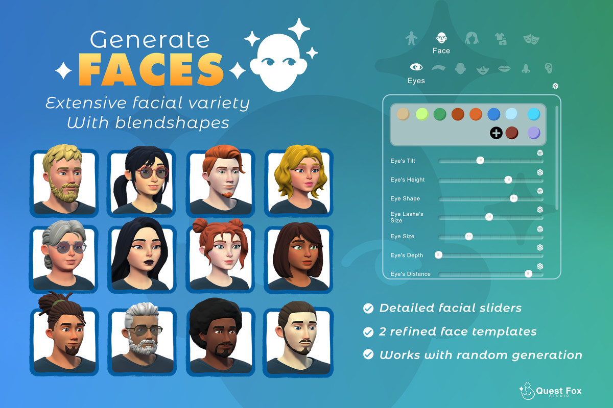 Archetype Character Generator – Stylized Procedural NPCs