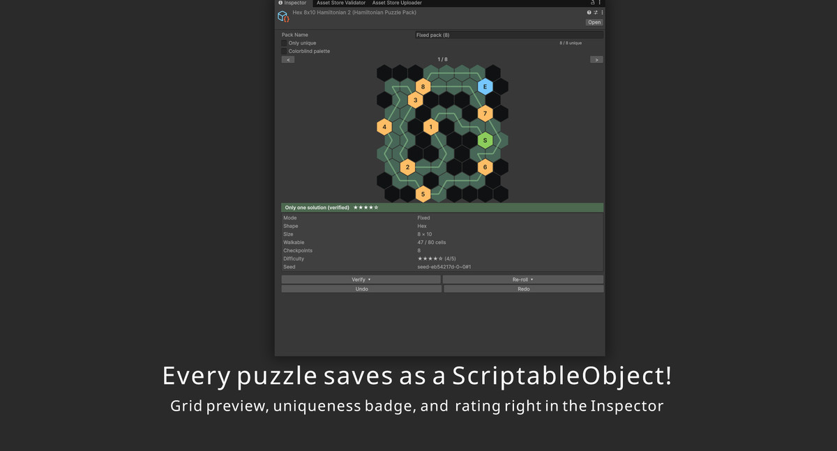 Simple Hamiltonian: One Line, Number Trail & Cover-All No-Code Puzzle Generator
