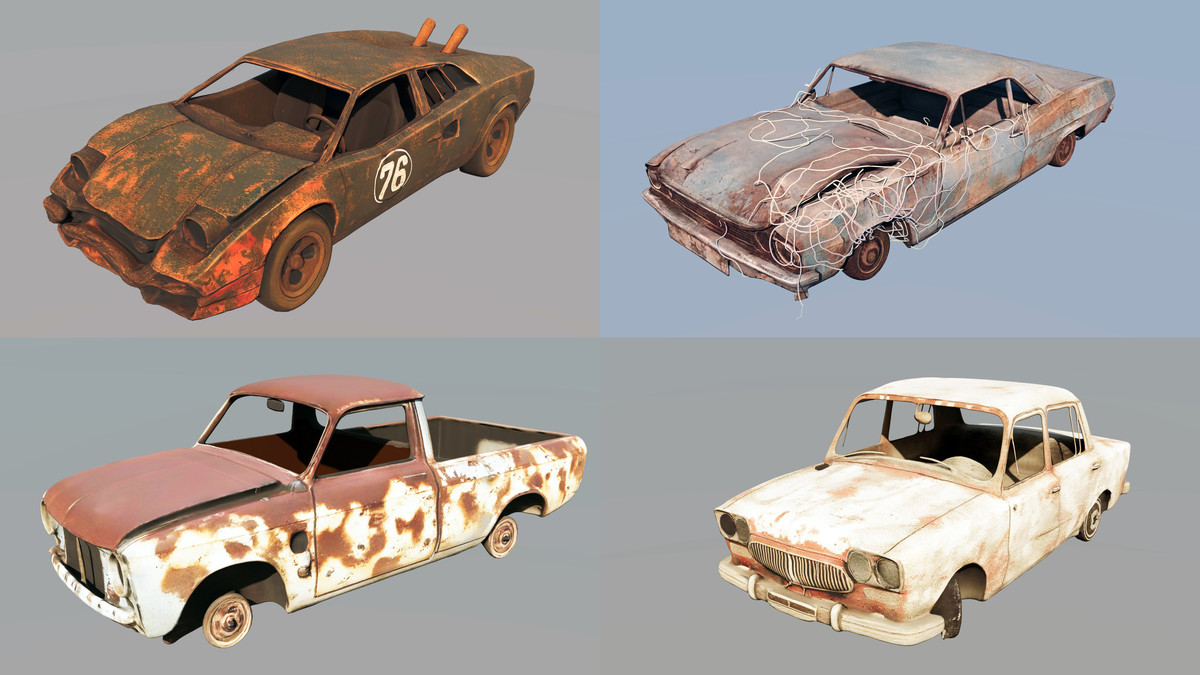 Post-Apocalyptic Survival Urban City Props and Road Signs Pack - 135 3d Models