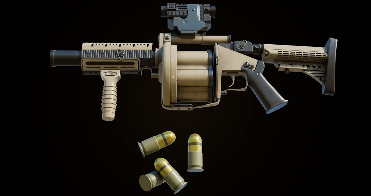Grenade Launcher 01 Sandal URP HDRP Textures