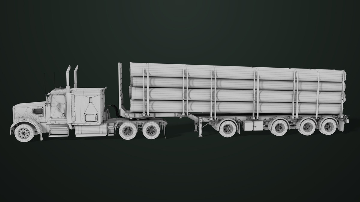 Truck 07 Log Trailer Collection URP HDRP Textures