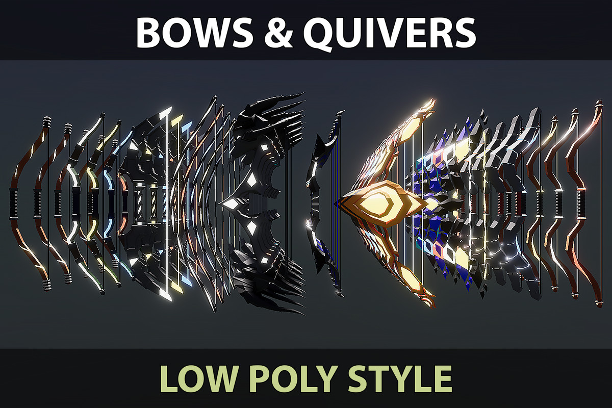 Low Poly Style Weapons & Shields