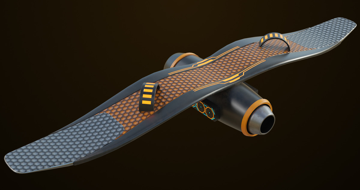 Sci Fi Hoverboard 6 URP HDRP Textures