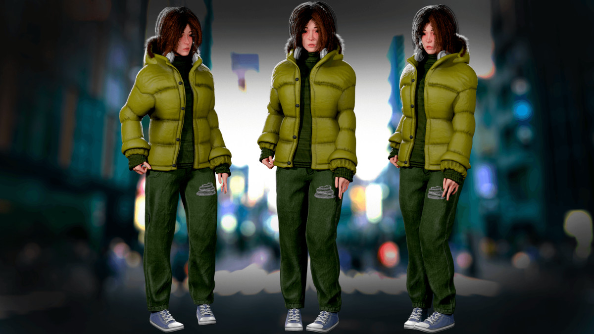 Urban Student Girl – Casual Winter Character