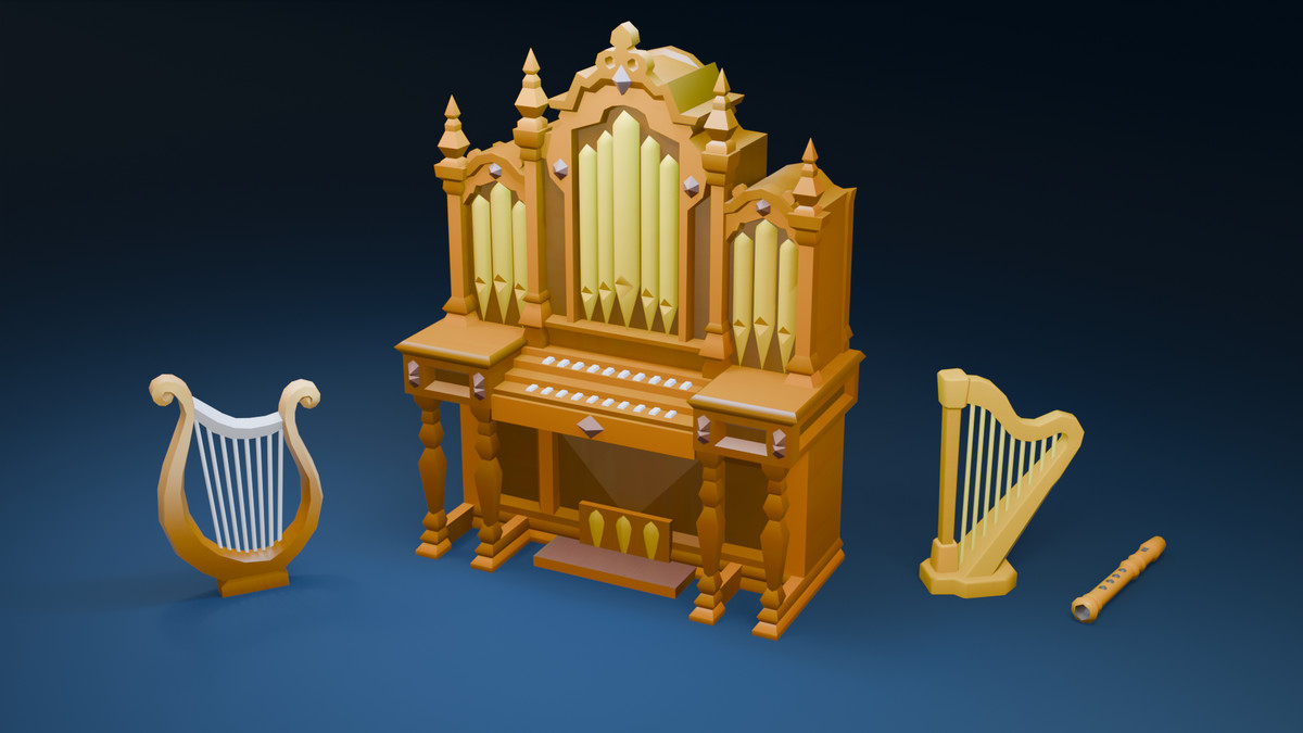 Musical Instruments Pack – Low-Poly 3D Models