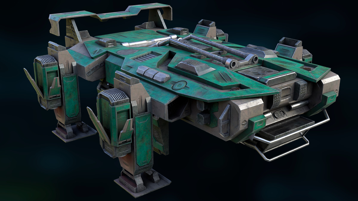 Sci-Fi Harvester and CargoShip