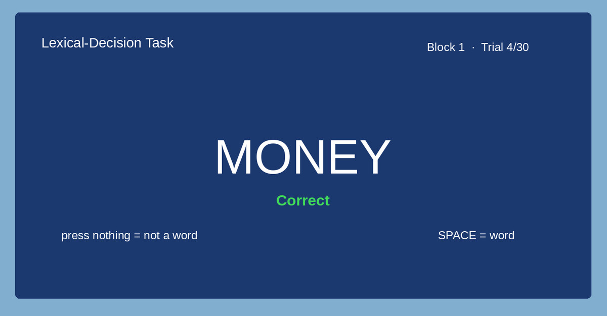 Lexical-Decision Task – Visual Word Recognition Kit