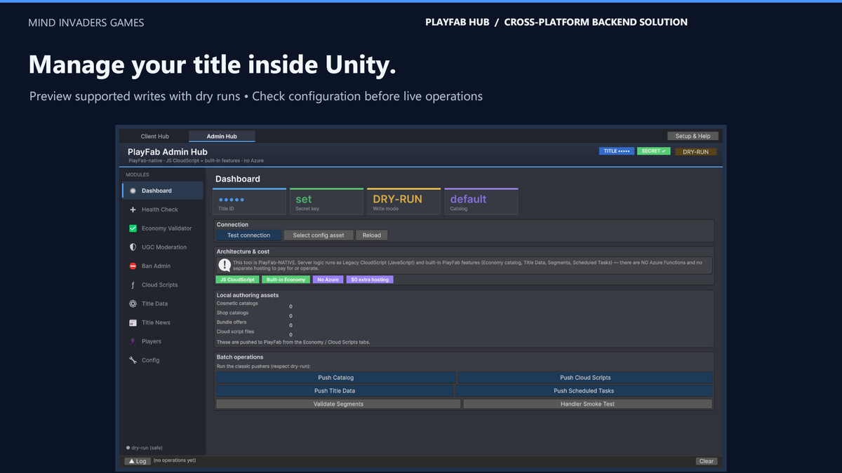 PlayFab Hub - Cross-Platform Backend Solution