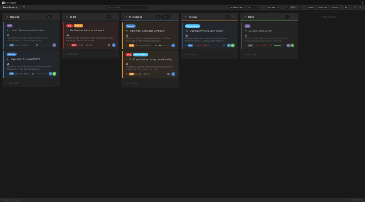FrostBoard - Kanban Task Management