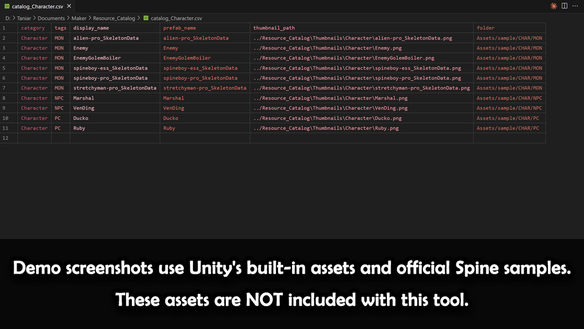 Asset Showcase Pro - 2D Asset Documentation Tool