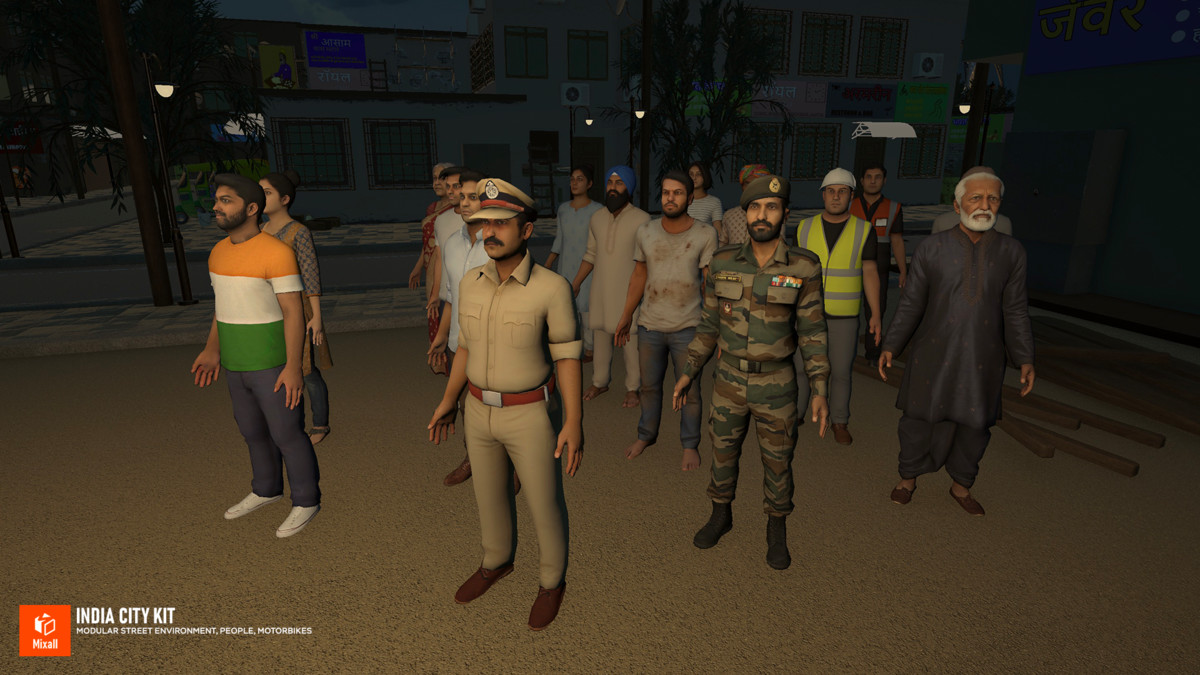 India City Kit - Modular Street Environment, People, Motorbikes