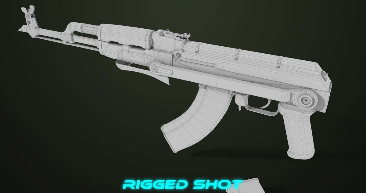 AKMS Light Machine Gun 10 URP HDRP Textures