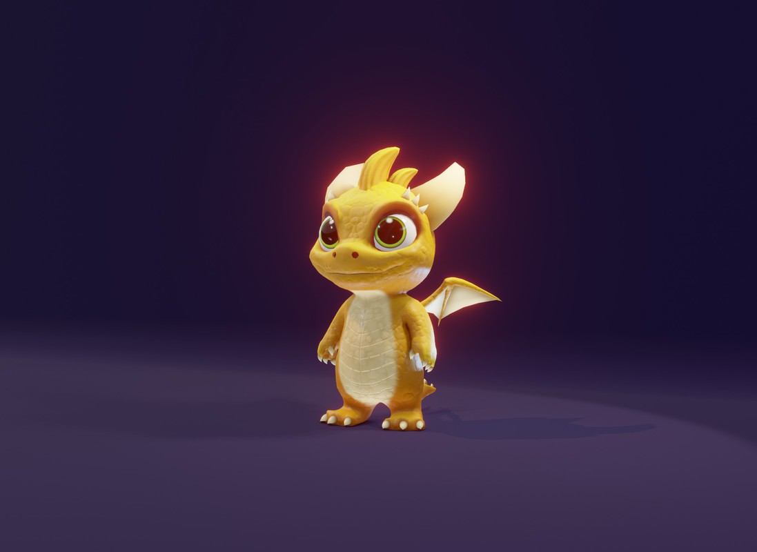 Cartoon Baby Dragons 3D Model with 5 Music Tracks & 36 Sound Effects