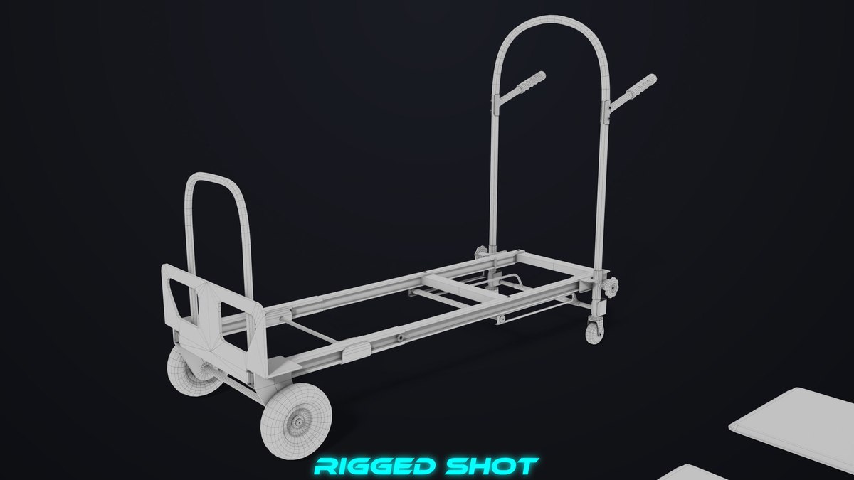 Convertible Hand Truck Steel URP HDRP Textures