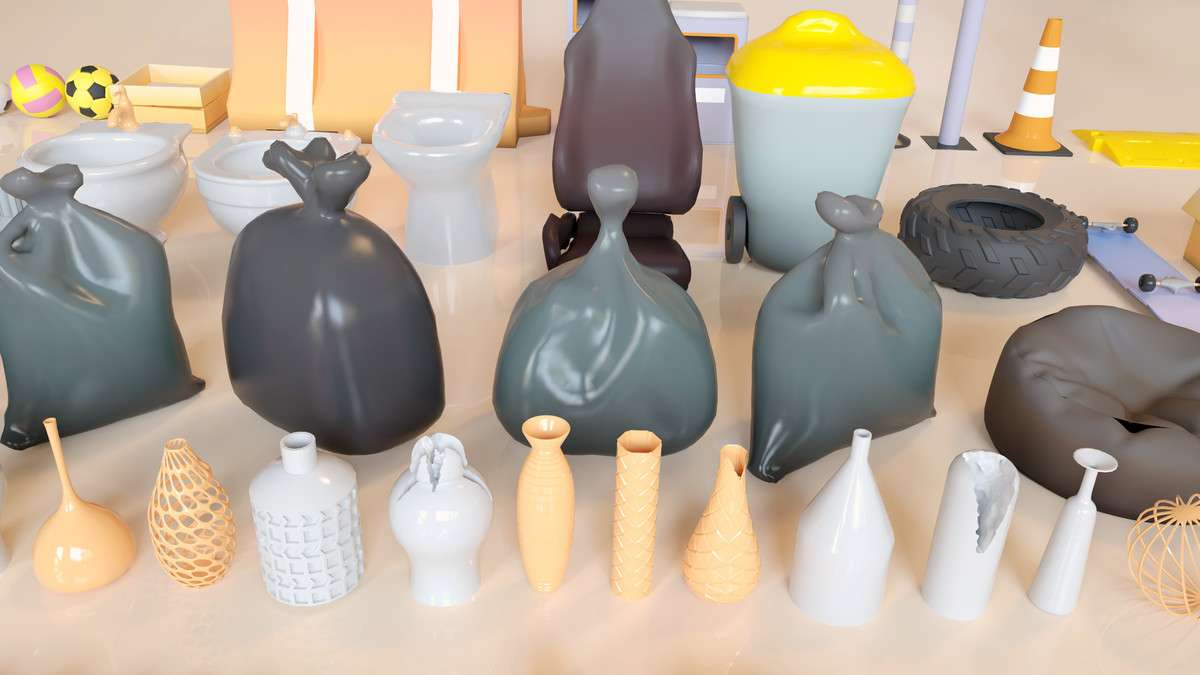 Lowpoly Stylized Street Garbage, Junk, Trash and Waste Set - 328 gameready props