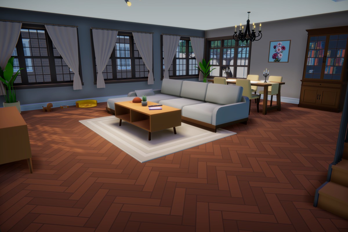 Low Poly Cartoon House Interior & Exterior