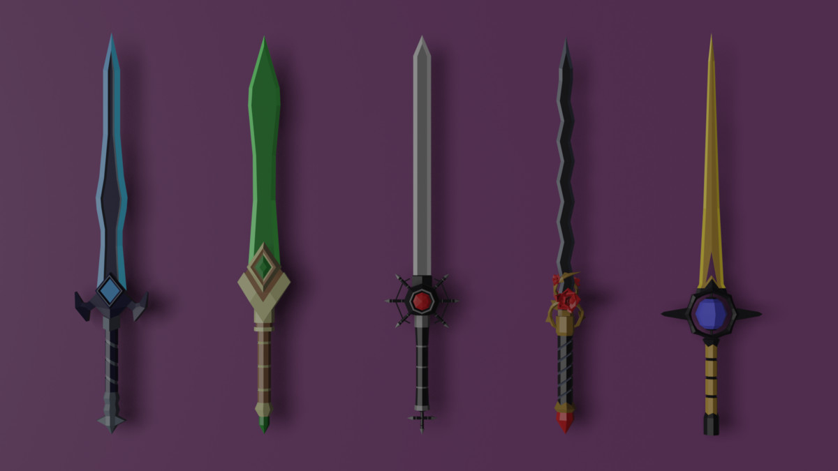 70 Unique Low Poly Fantasy Weapons Pack