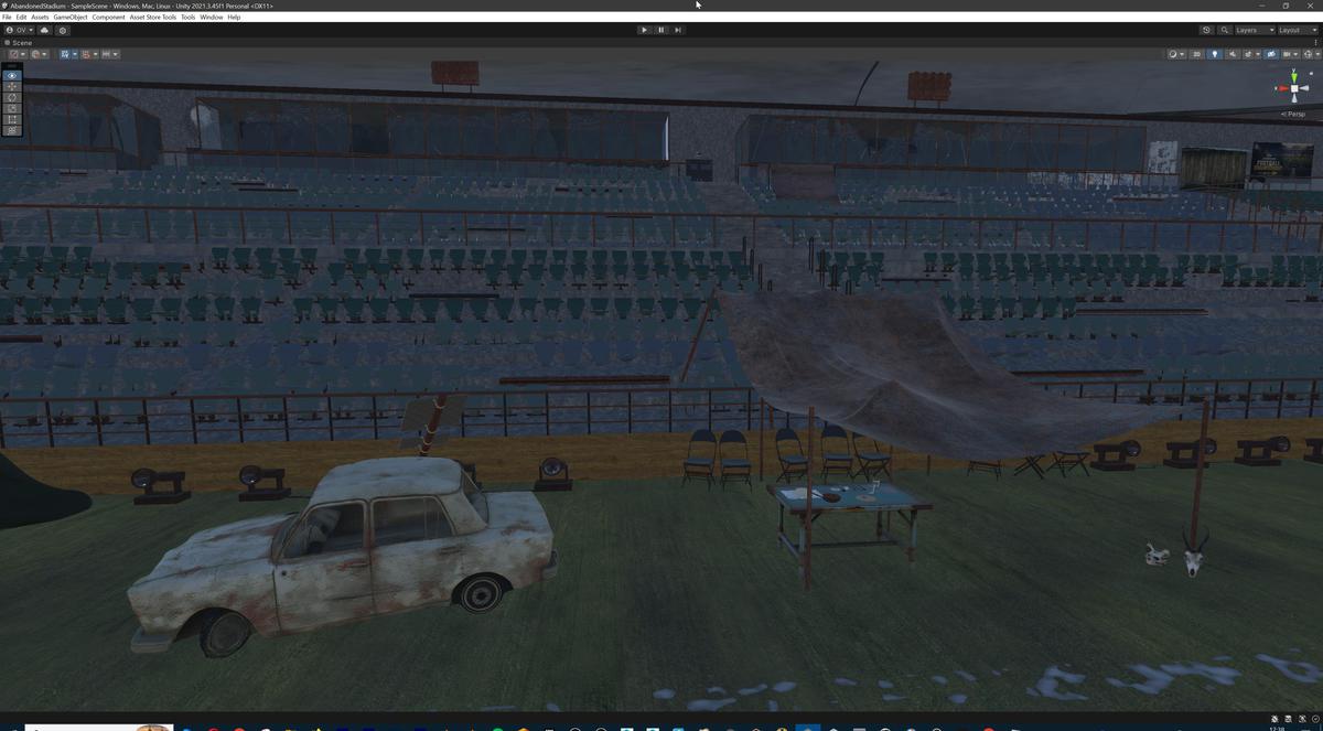 Abandoned Post-Apocalyptic Football Stadium - Modular Environment 3d Level