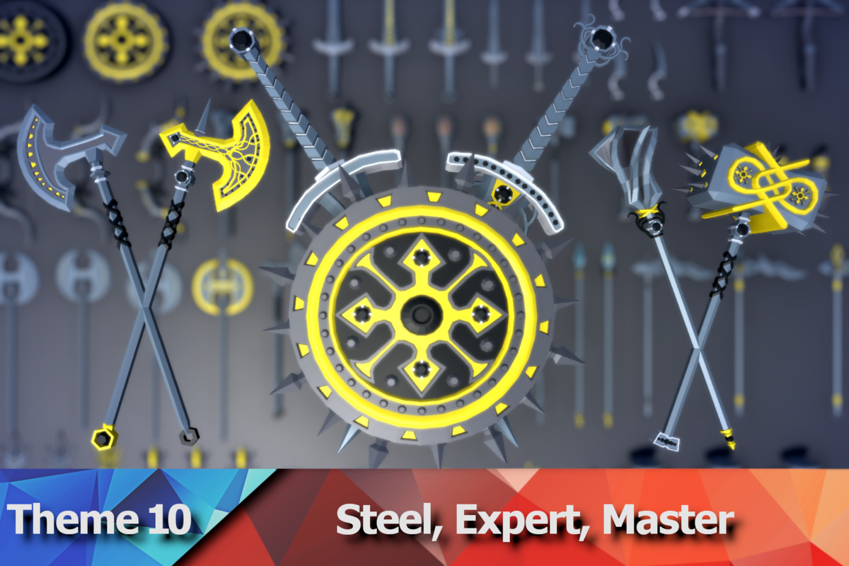 900 Low Poly Fantasy RPG Weapons - Ultimate 3D Pack